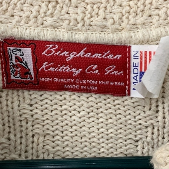 Binghamton Knitting Co Sweater Womens Medium Cardigan Button Front Preppy Knit - Picture 6 of 9